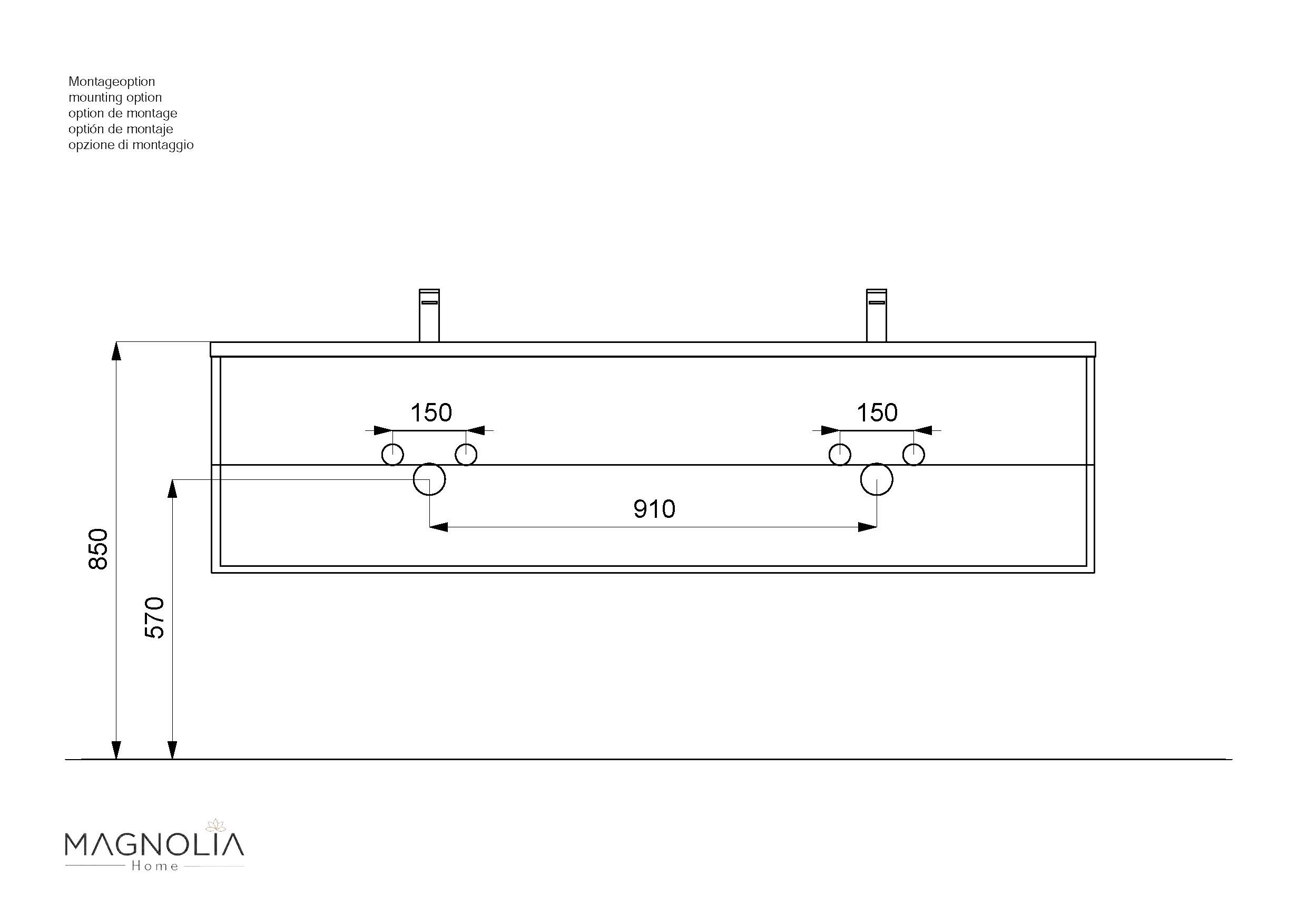 Badmöbelset Colossos 180 4-teilig m. LED-Spiegel SoftClose schwarz