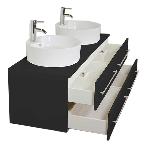 Badmöbel Novum XL SoftClose eiche hell mit Aufsatzwaschbecken
