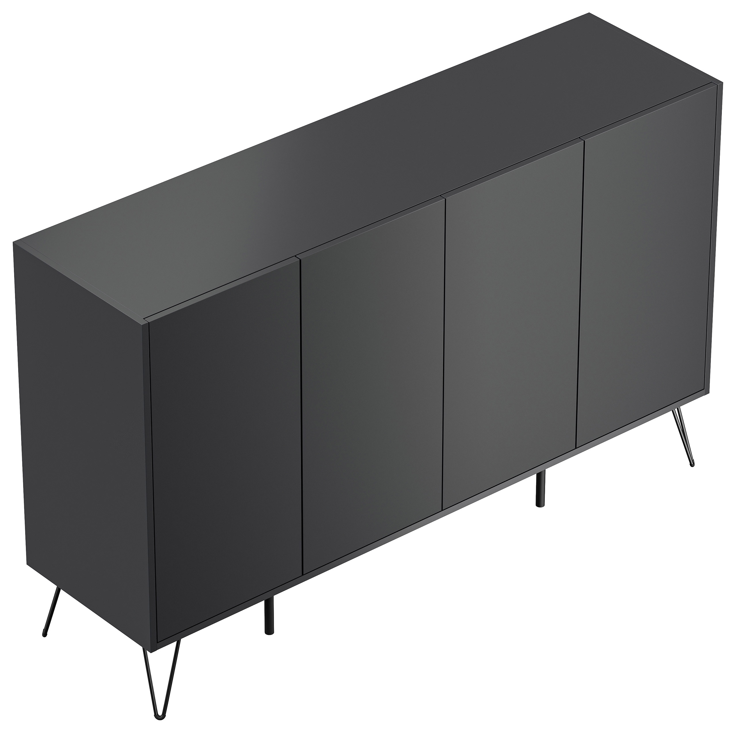 Design Sideboard Kommode Rana 155cm 4 Softclose Türen Grafit