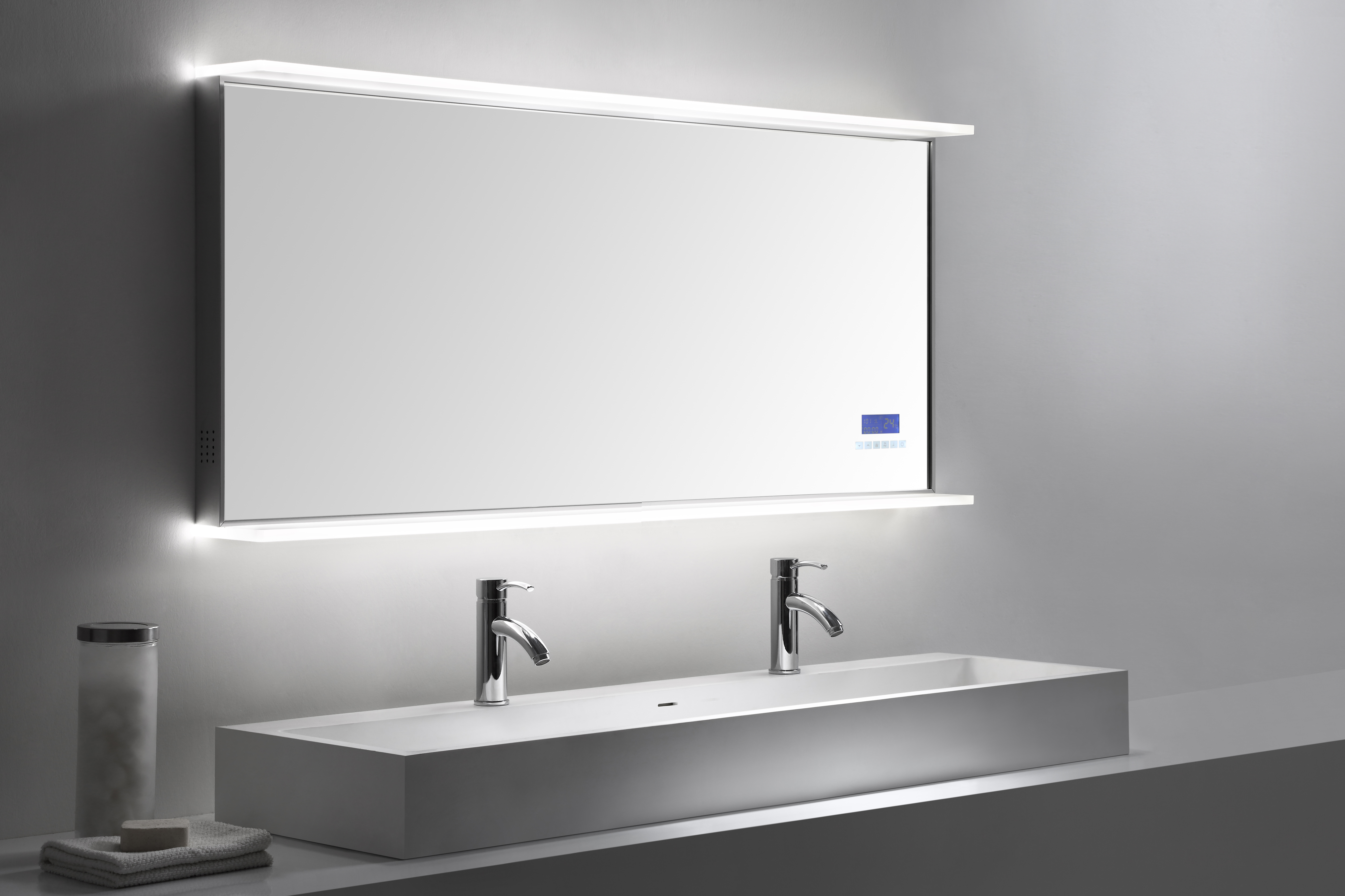 Smart Home LED Spiegel 140x60 cm mit Touch Bedienung