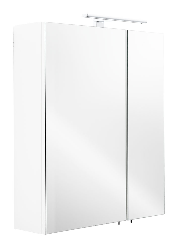 Spiegelschrank 60x68x16cm mit LED Leuchte weiß matt