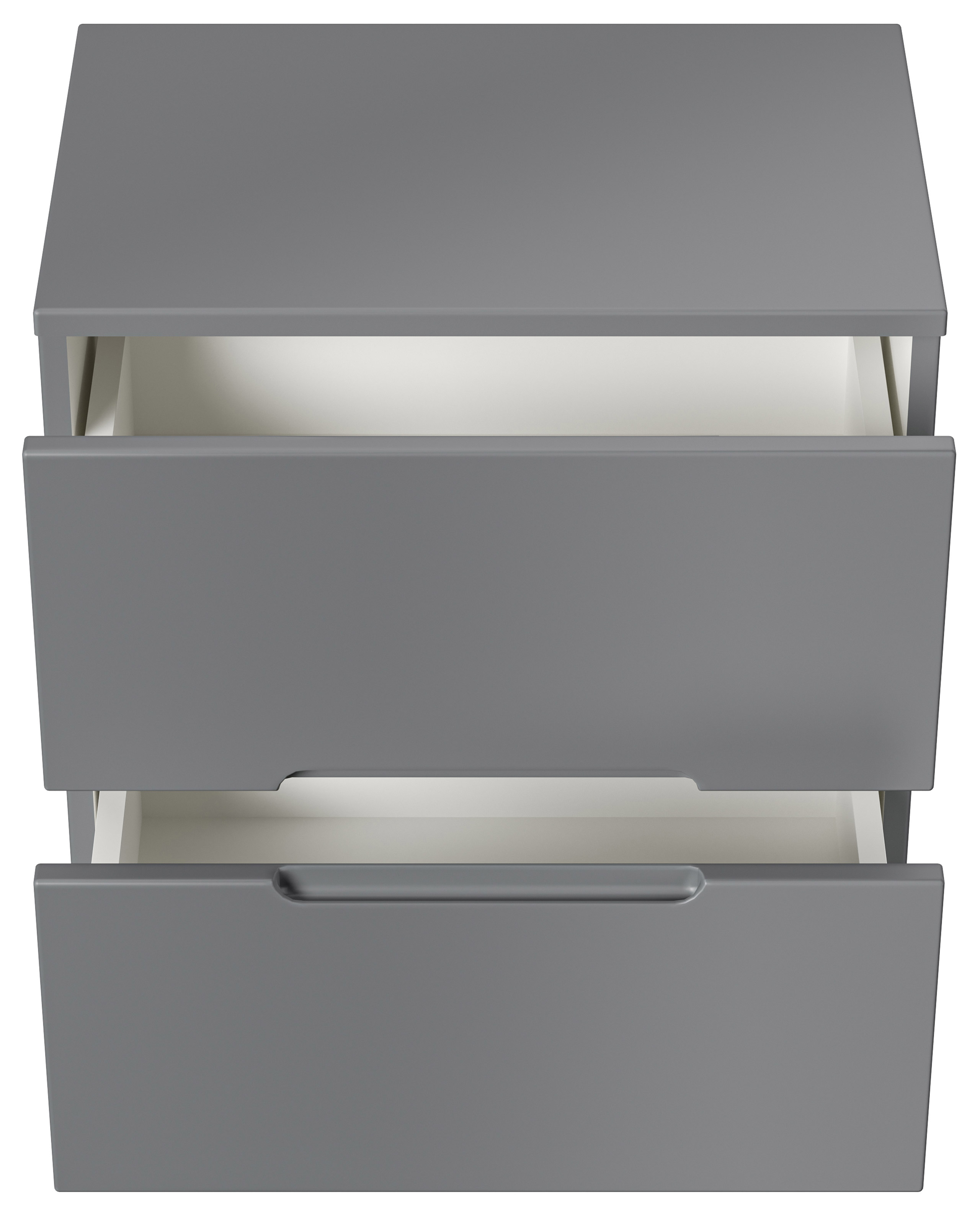 Stand Nachttisch Talo 50cm 2 Softclose-Einzüge mit Greifraum grau matt