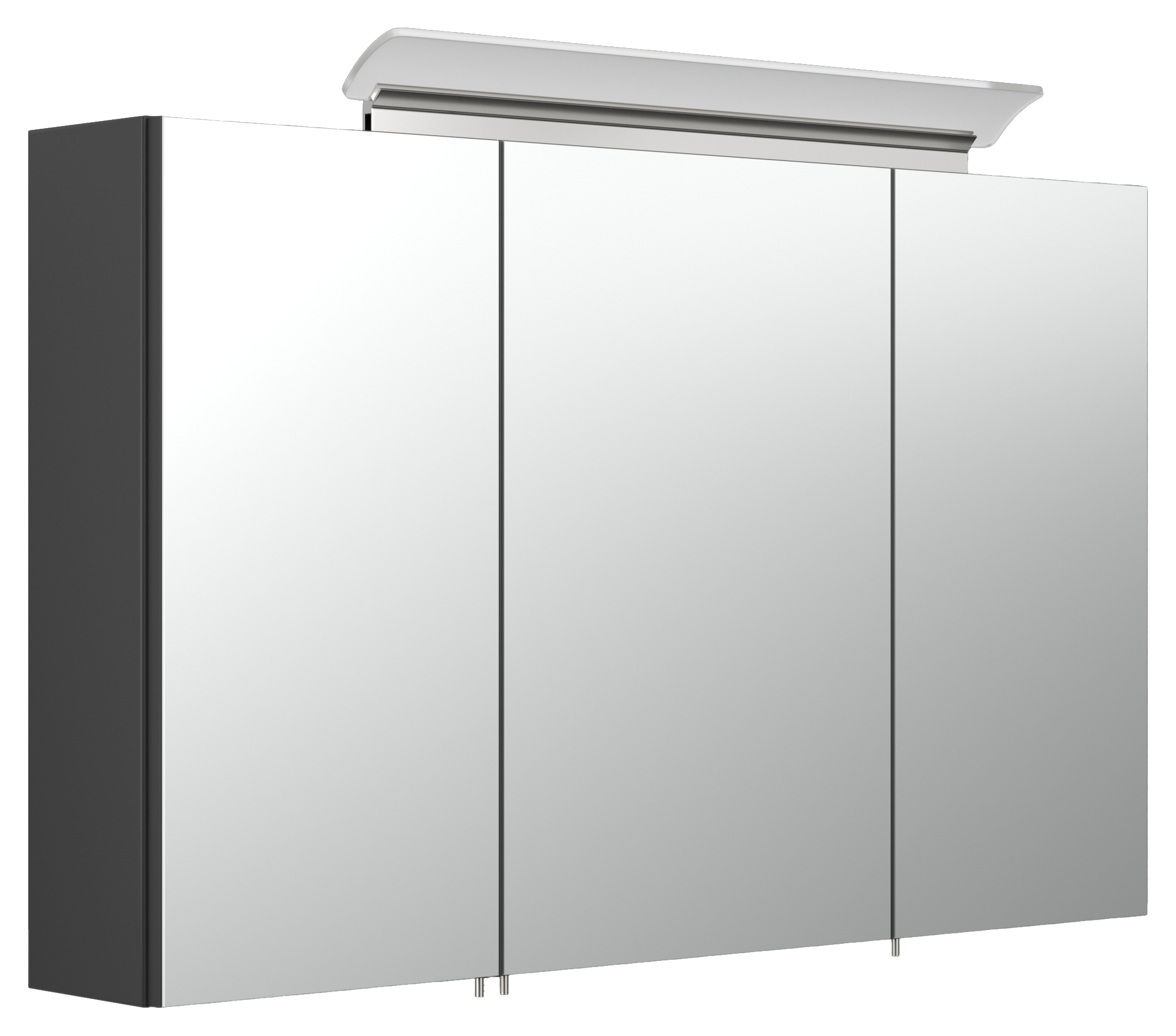 Spiegelschrank 100cm inkl. Design LED-Lampe und Glasböden beton