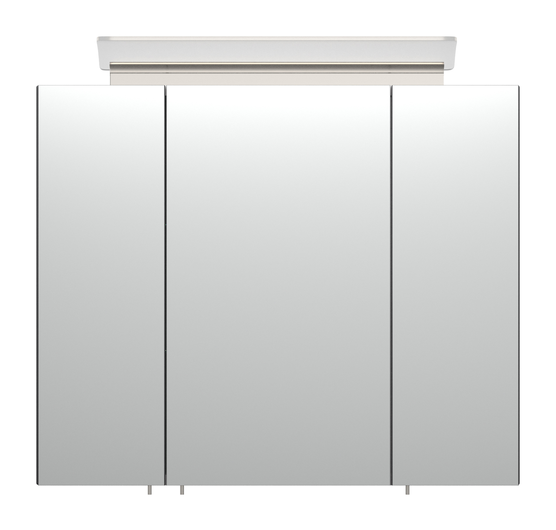 Spiegelschrank 75cm inkl. Design LED-Lampe und Glasböden anthrazit seidenglanz