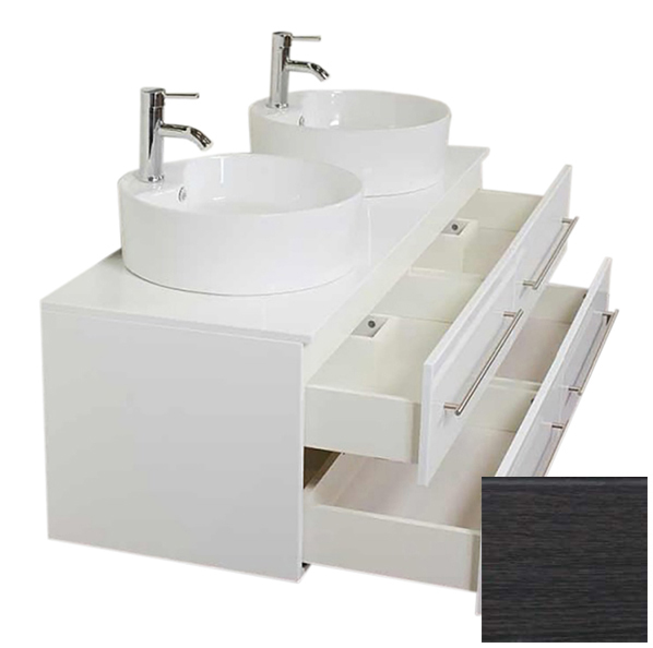 Badmöbel Novum XL SoftClose eiche hell mit Aufsatzwaschbecken