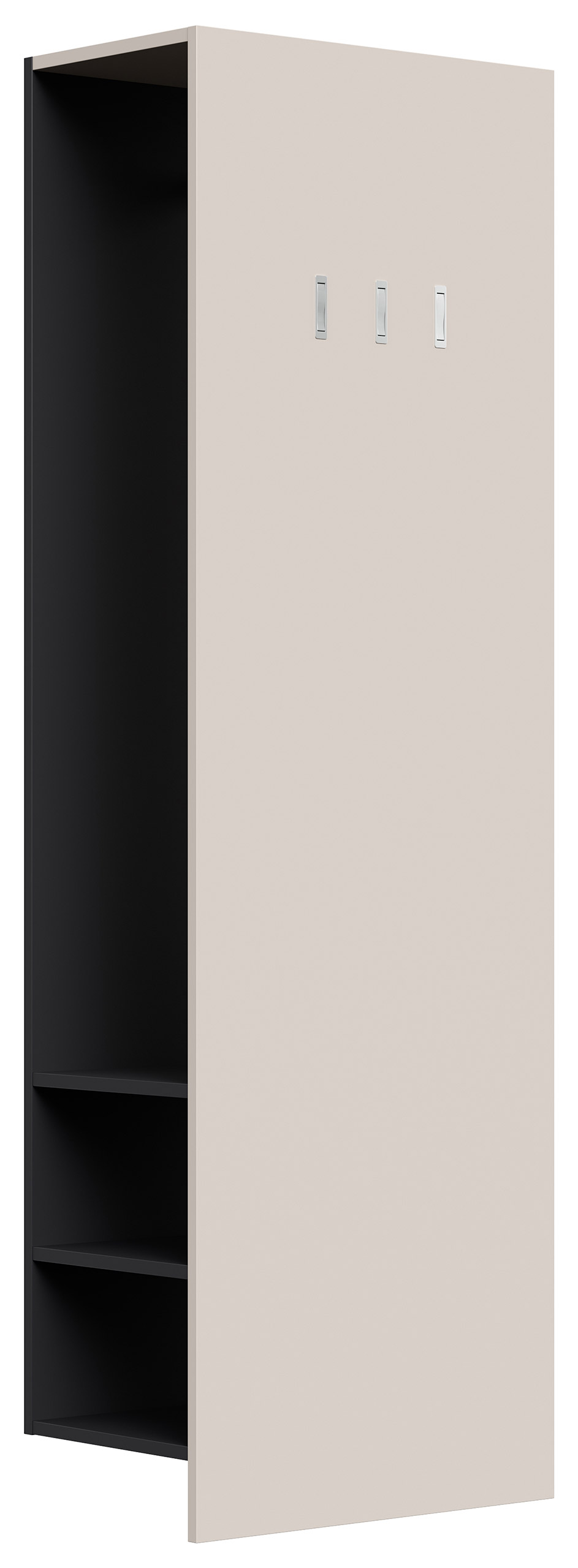 Garderobe Blu-S 3 tlg Konsole Push-to-open Spiegel Paneel 6 Paar Creme-Grafit