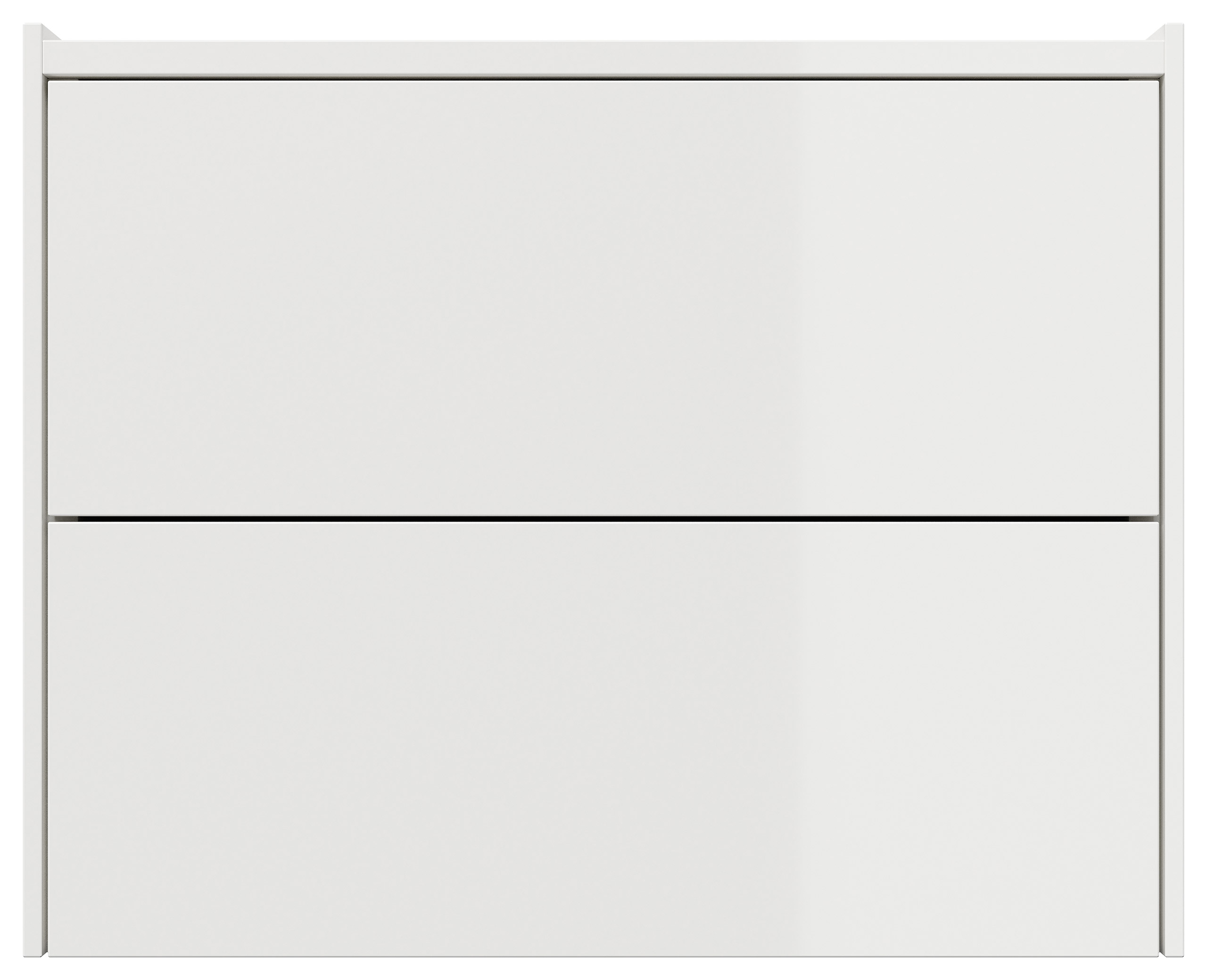Design Nachttisch Kommode Somnia L 60cm, 2 Pushauszüge lackiert Weiß Hgl