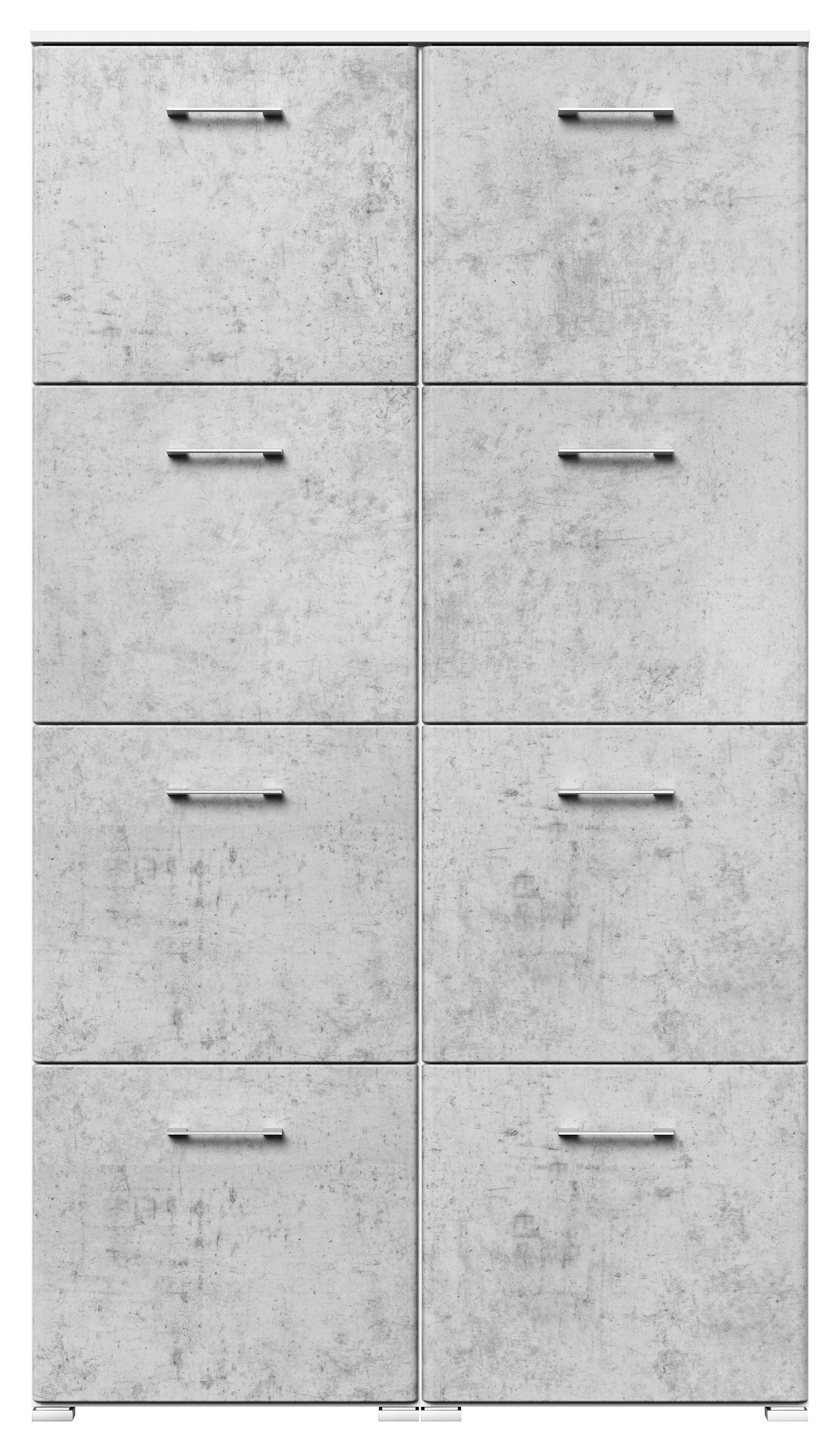Schuhschrank Emotion 8 Klappen 32 Paar 105x187 cm Weiss-Beton