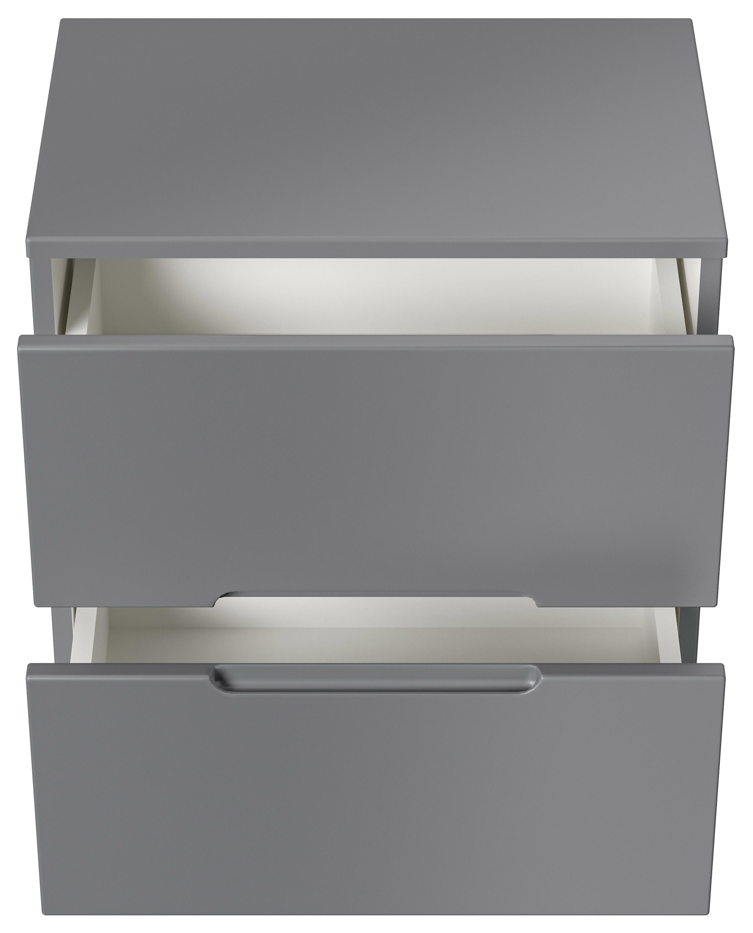 Nachttisch Talo 50cm 2 Softclose-Einzüge mit Greifraum Wandmontage grau matt