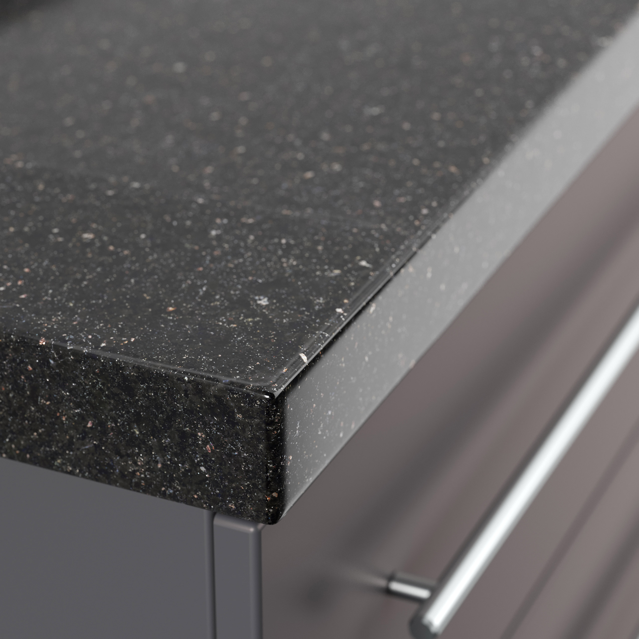 Badmöbel Granit Galaxy Black Damo 100 cm ohne Hahnloch SoftClose anthrazit