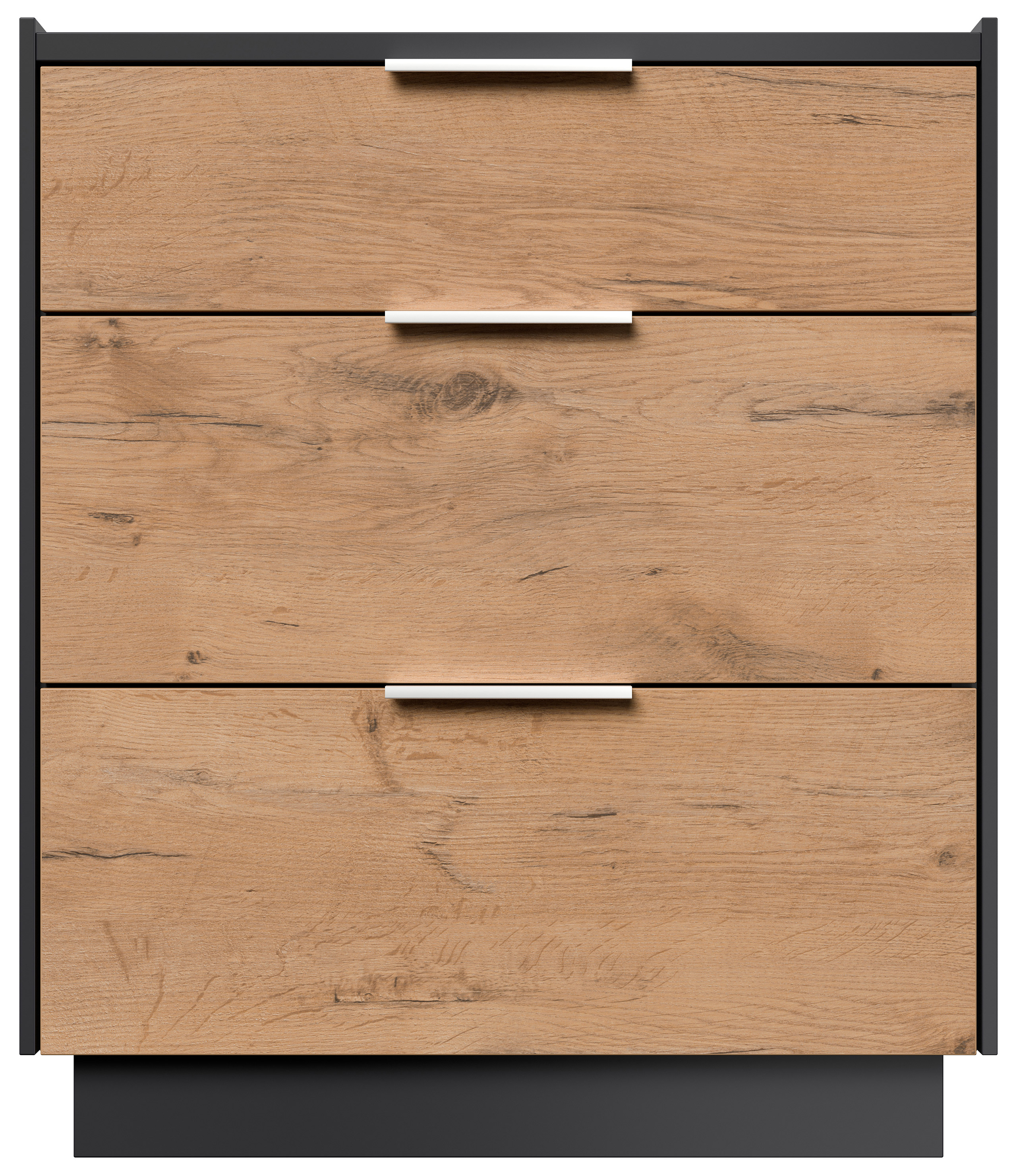 Design Nachttisch Kommode Tamilis 60cm, 3 Softeinzüge Oak für Boxspringbett