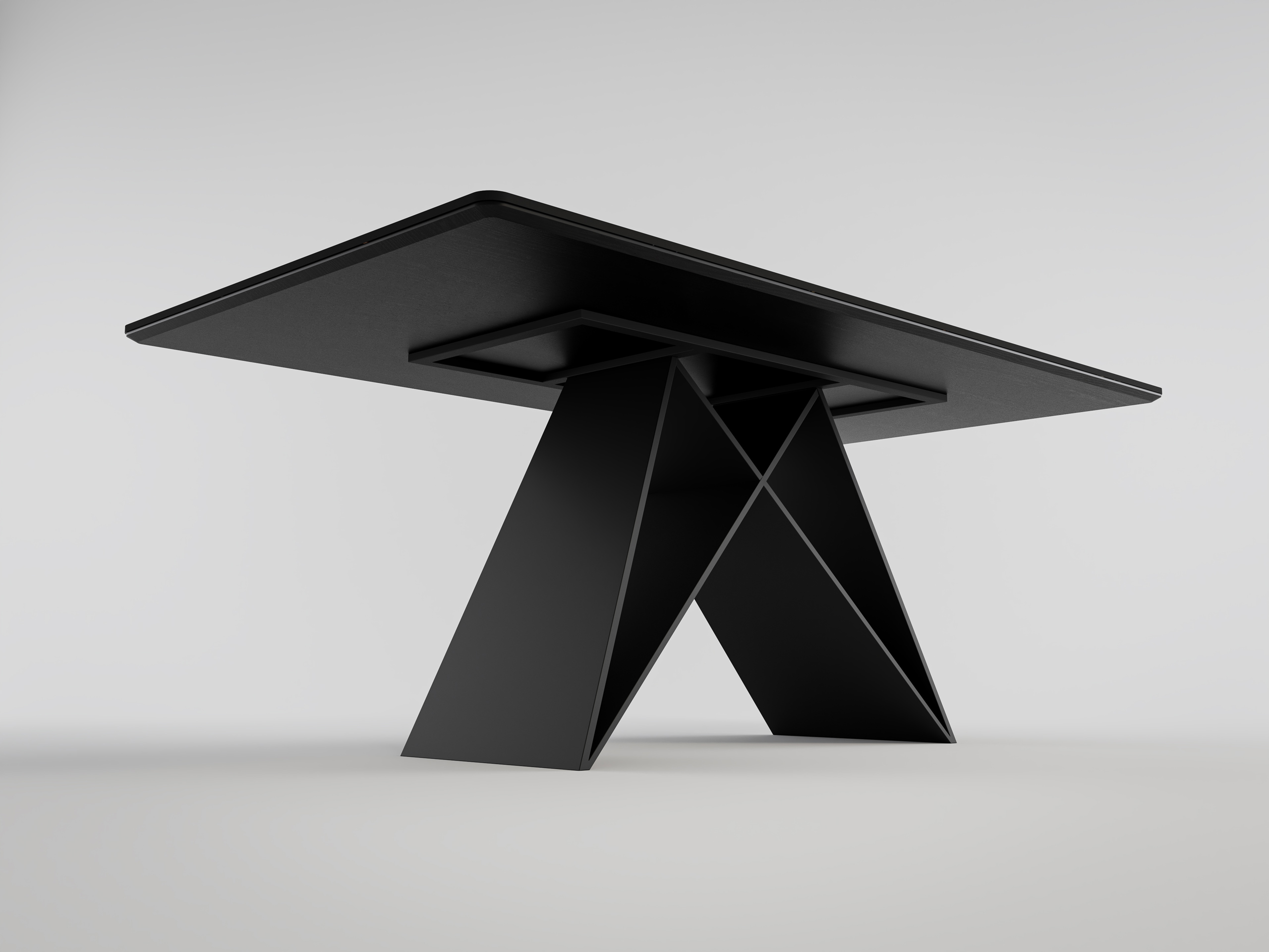 Esszimmertisch COMODI 180x90cm weiße Keramikplatte schwarzes Design-Tischgestell