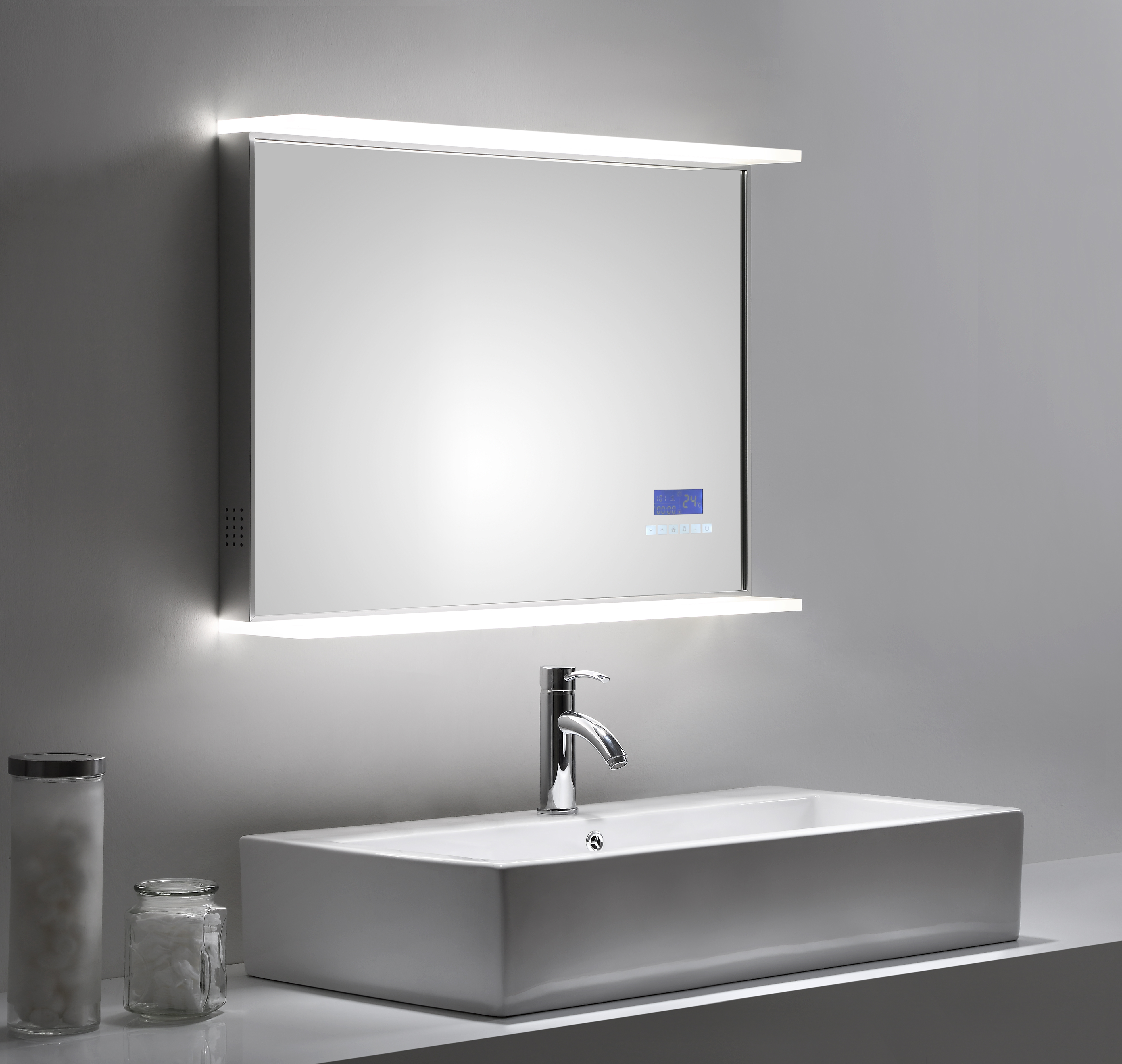 Smart Home LED Spiegel 80x60 cm mit Touch Bedienung