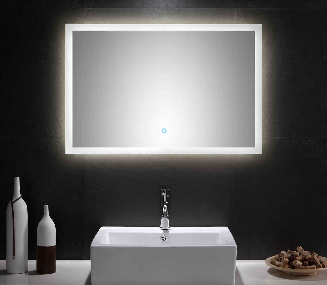 LED Spiegel 90x60 cm mit Touch Bedienung