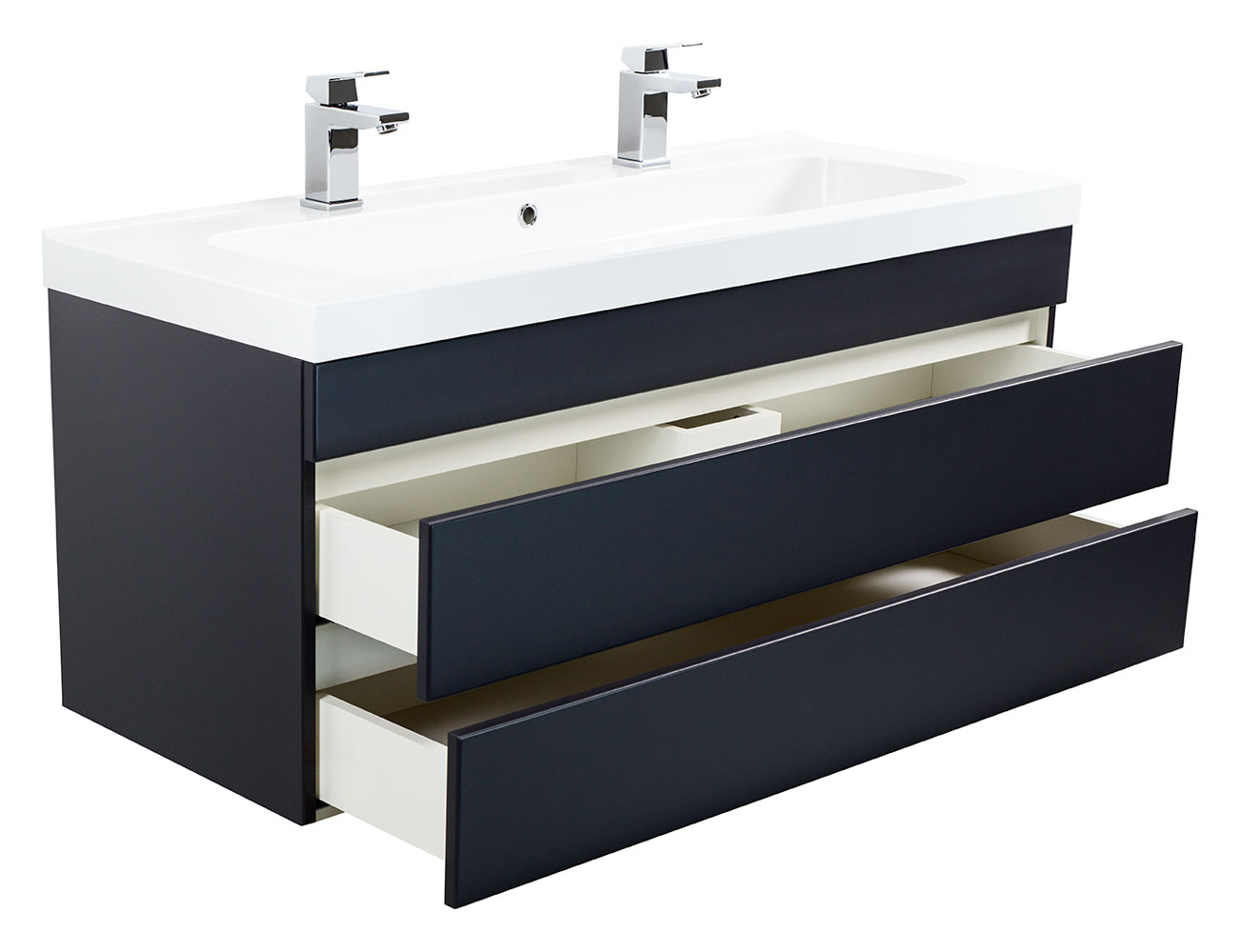 Badmöbel Talis 120 Doppelbadmöbel SoftClose beton mit grifflosen Schubladen
