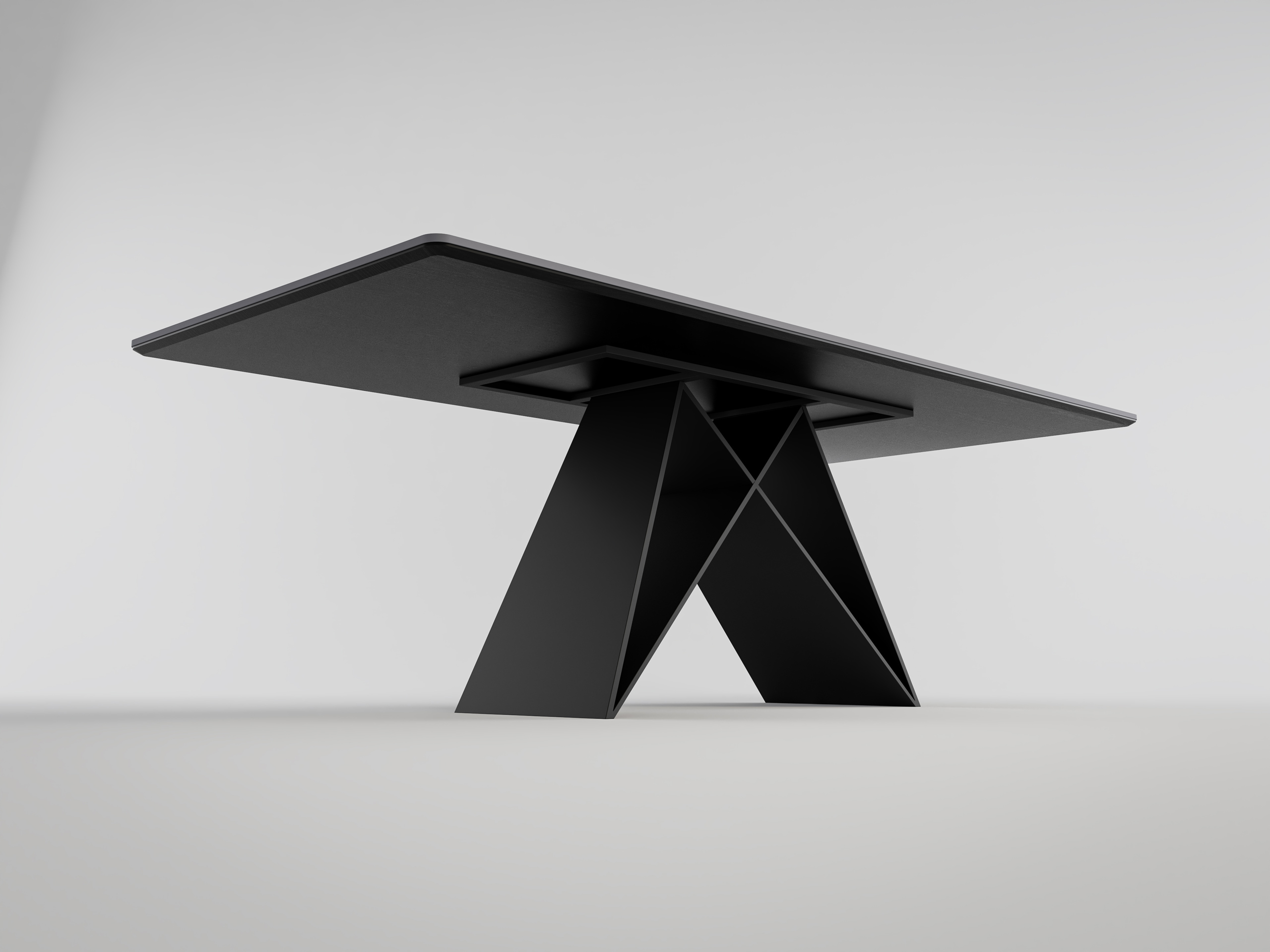 Esszimmertisch COMODI 220x100cm graue Keramikplatte schwarzes Tischgestell